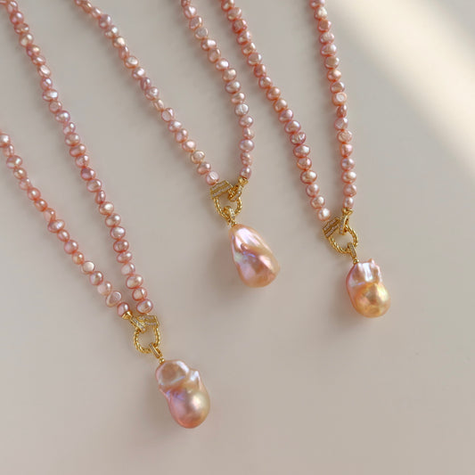 紫藤巴洛克珍珠项链