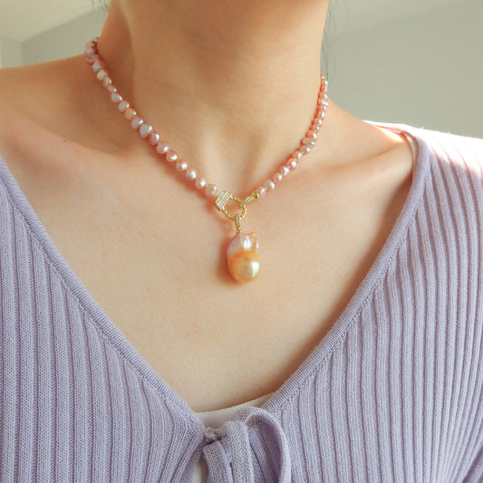 紫藤巴洛克珍珠项链