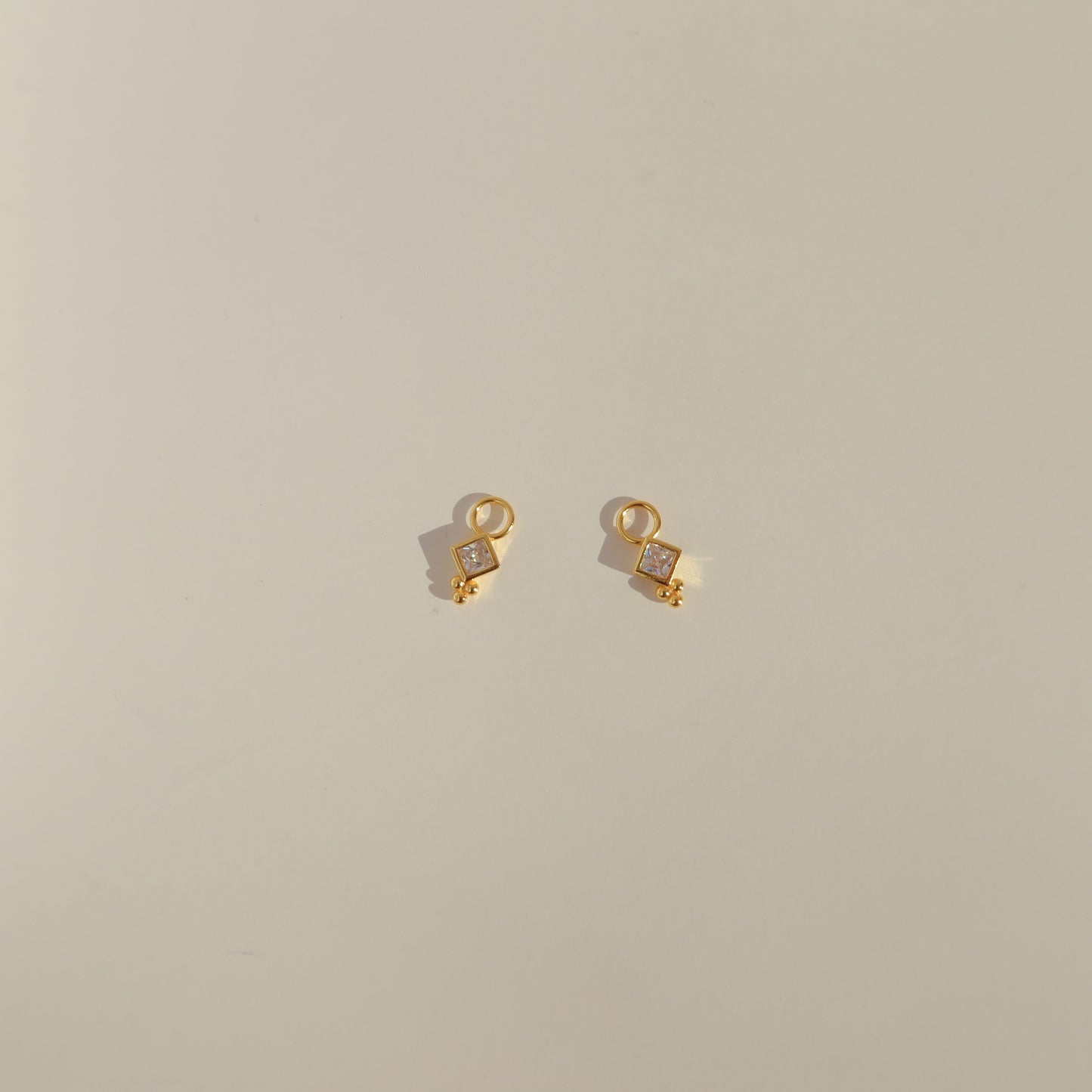 Crystal Cube Earring Charms (Single)