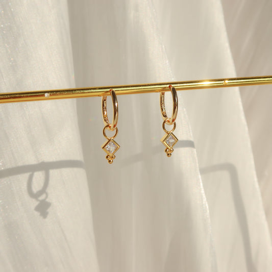 Crystal Cube Earring Charms (Single)