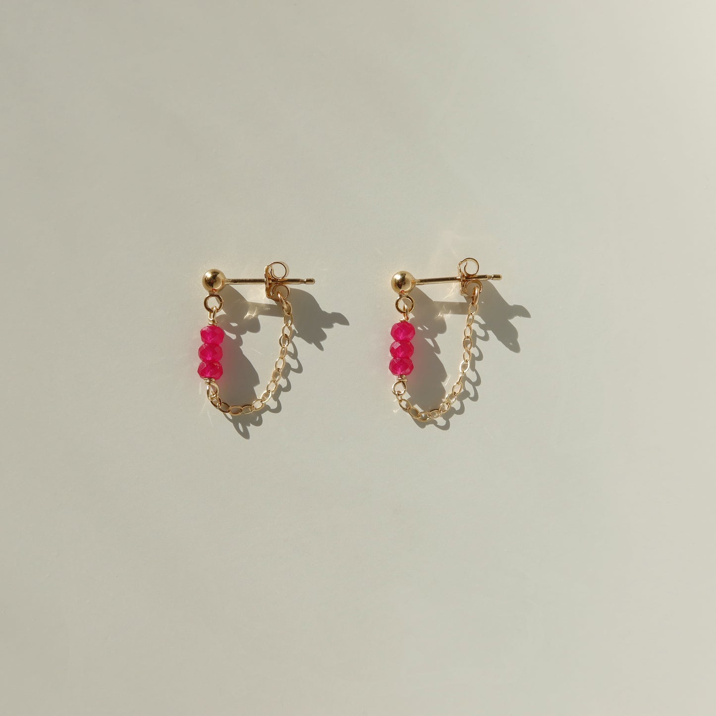 Ruby Chain Earrings
