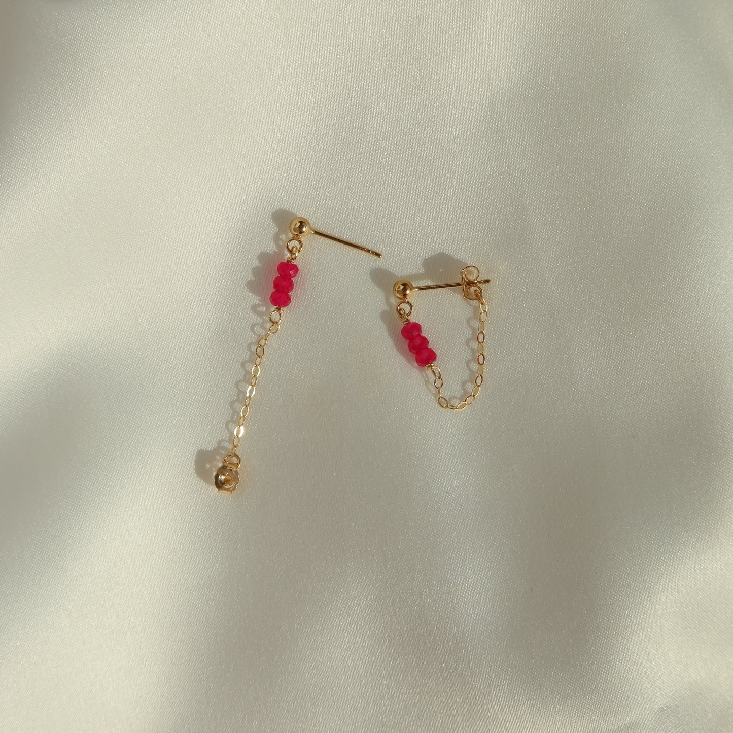 Ruby Chain Earrings