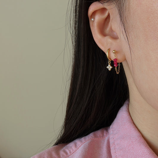 Ruby Chain Earrings