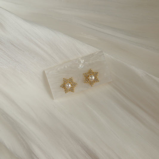 Pavé Snowflake Ear Studs