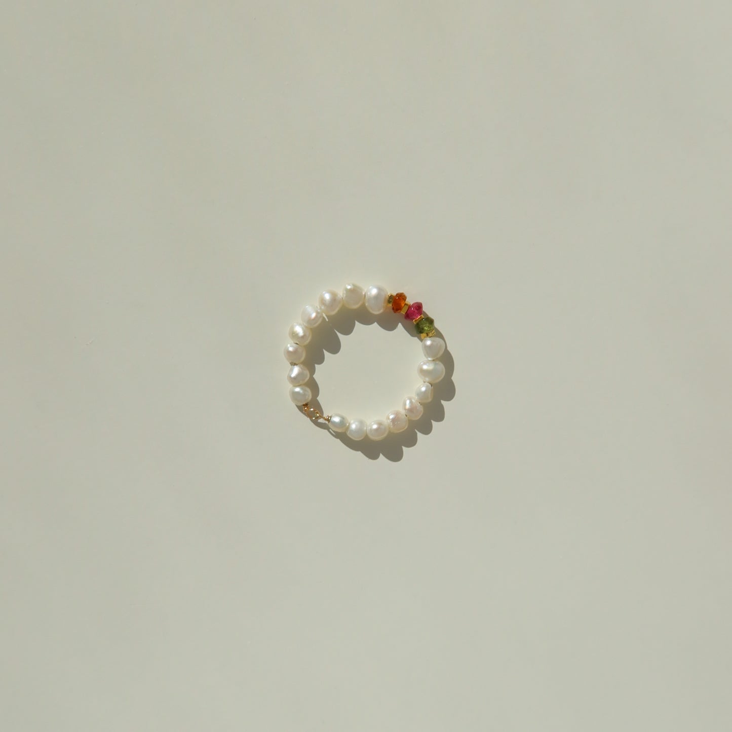 Maia 碧玺和珍珠戒指