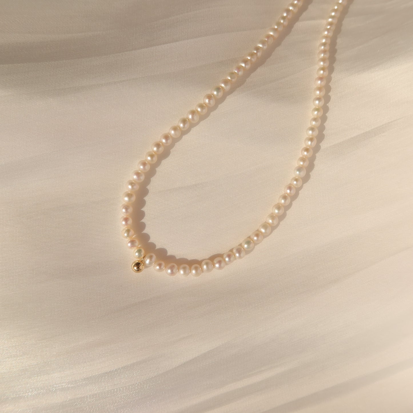 金球珍珠串珠颈链