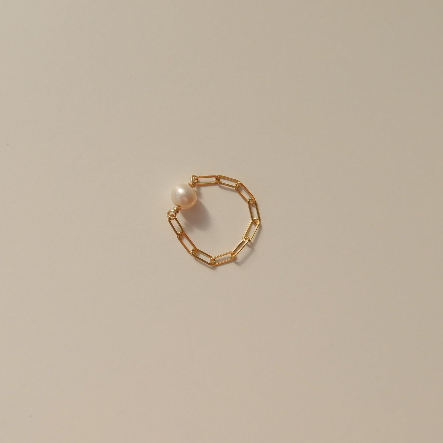 链条珍珠戒指