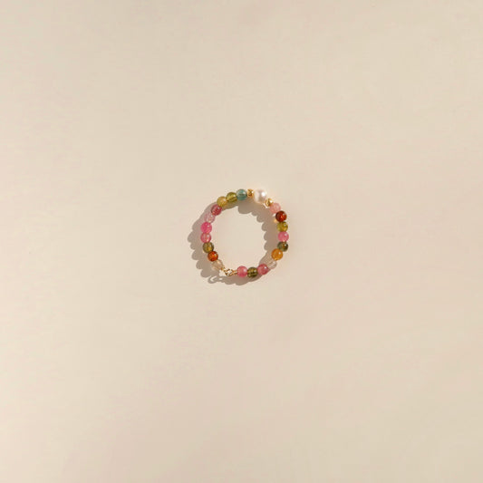 碧玺和珍珠戒指
