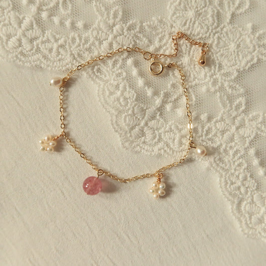 Strawberry crystal bracelet