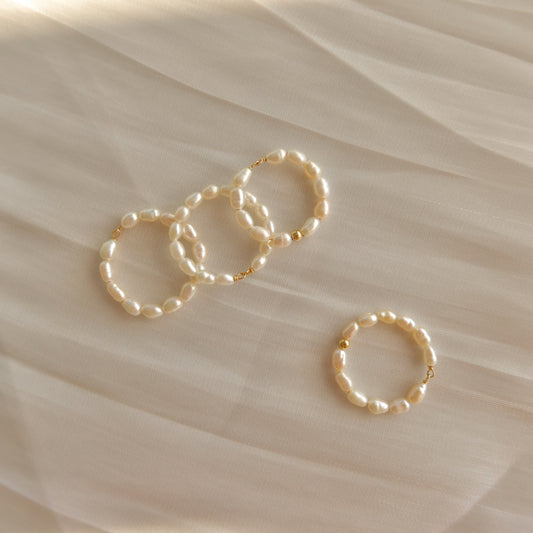 Pearl beaded ring