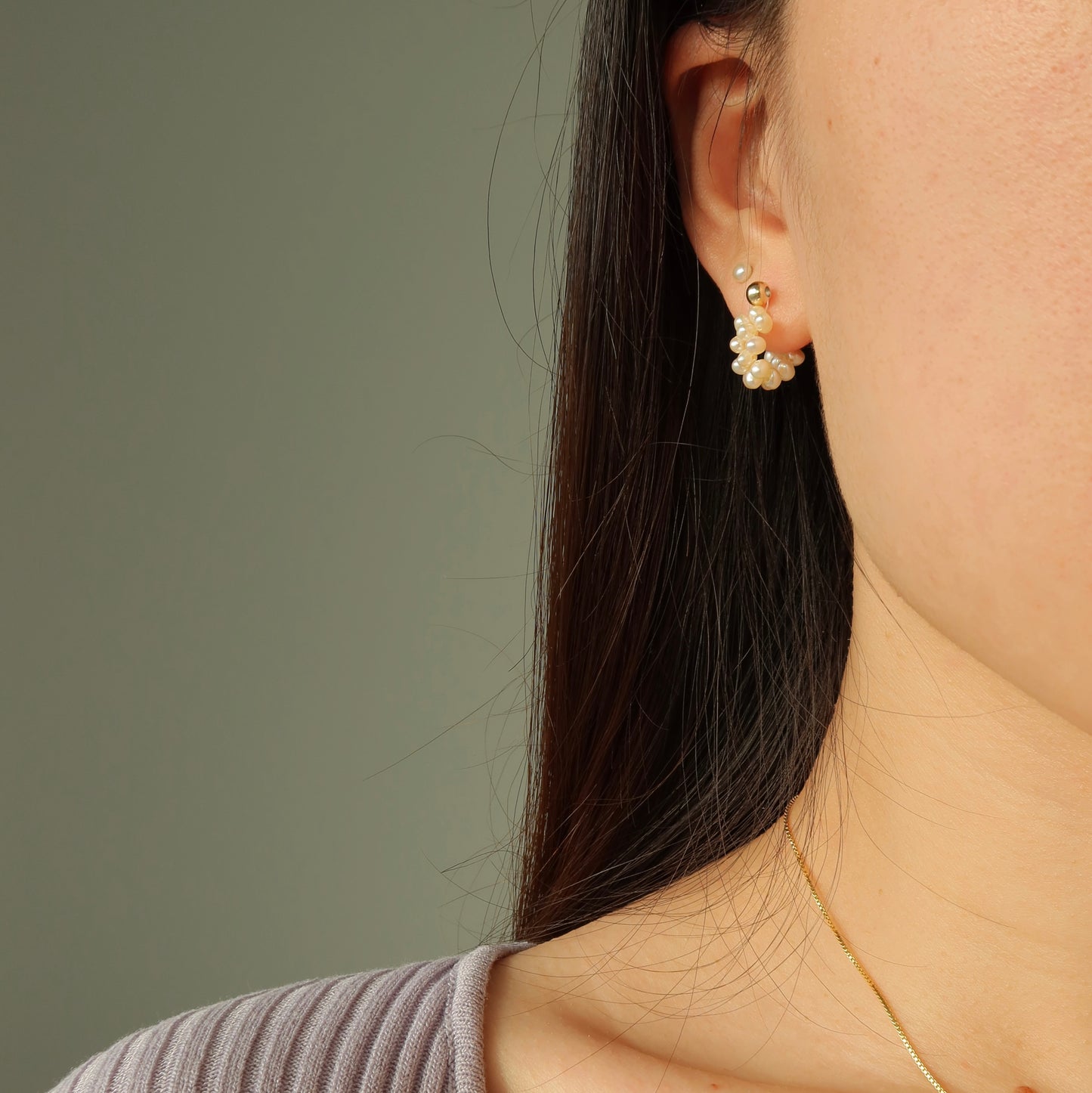 Braided Pearl Hoops