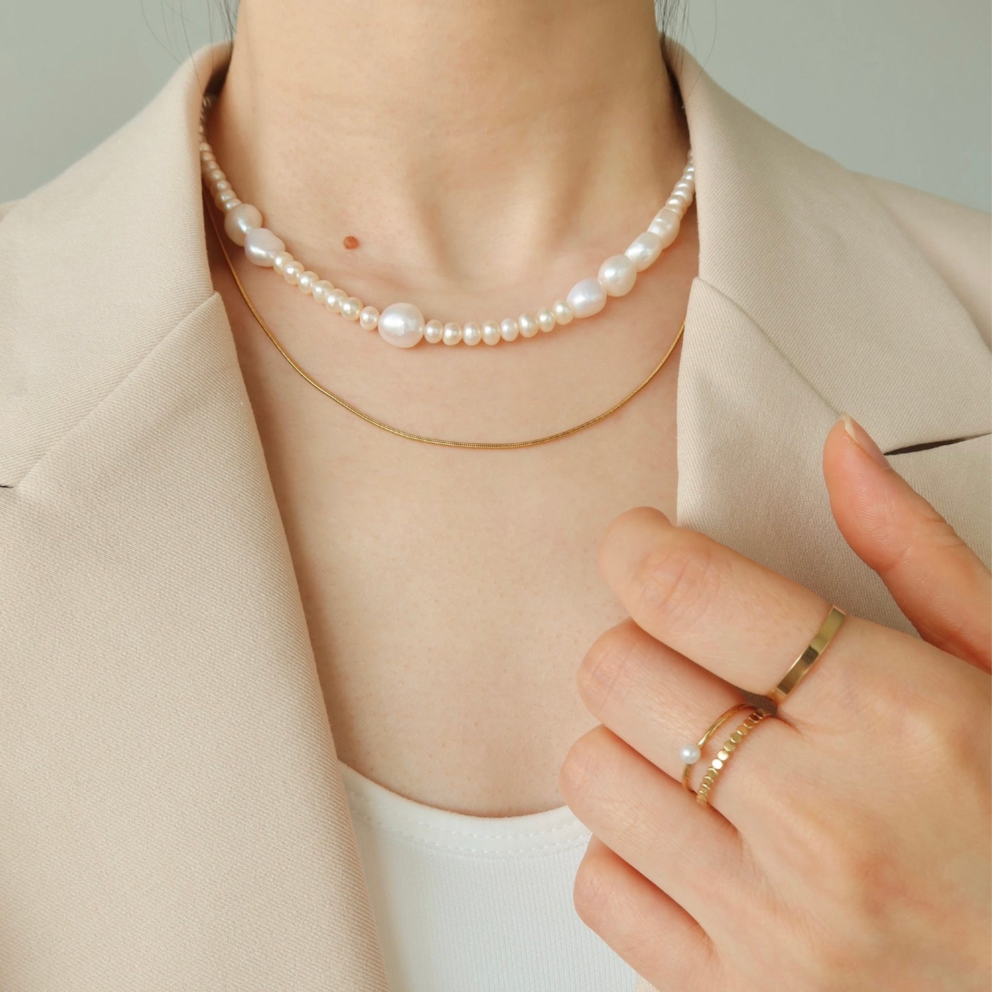 象牙珍珠项链