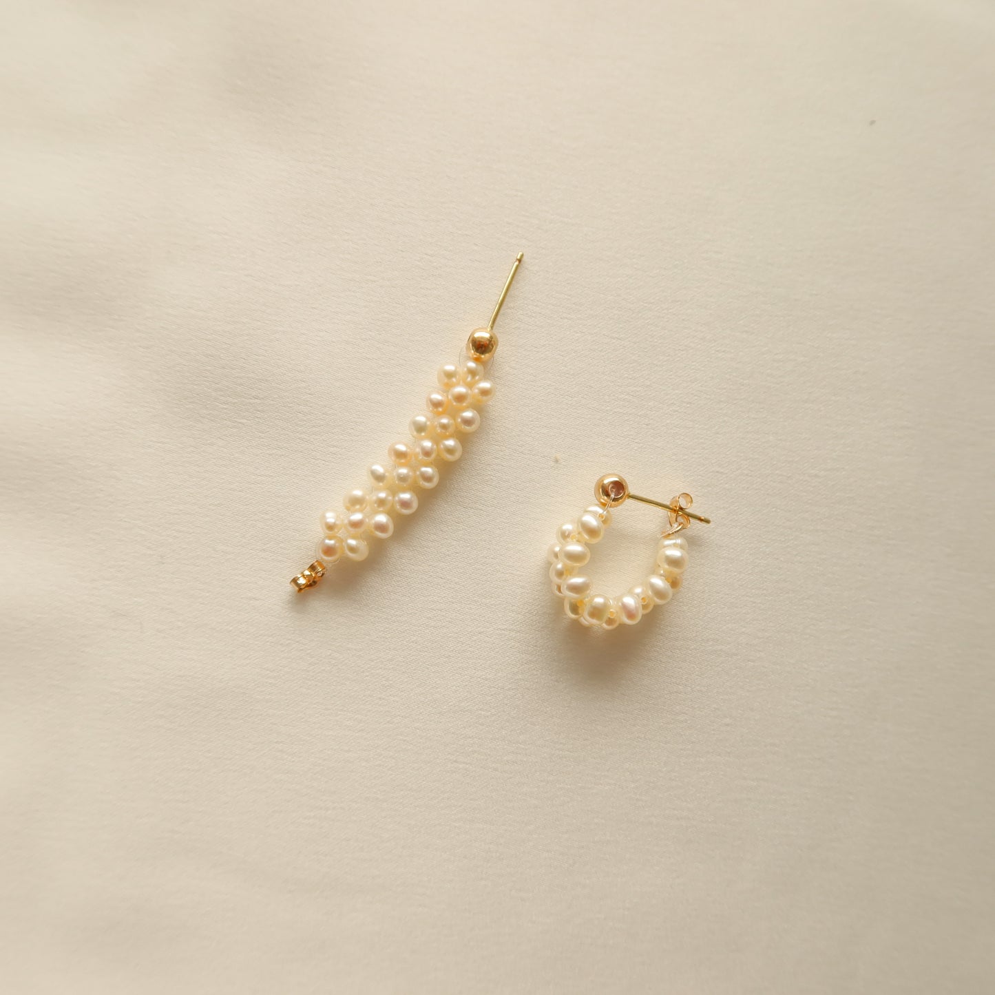 Braided Pearl Hoops