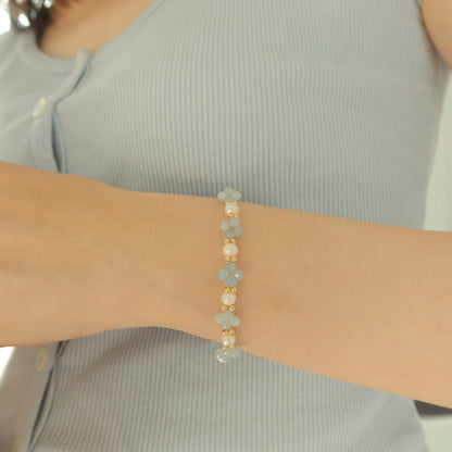 Aquamarine & Pearl Bracelets