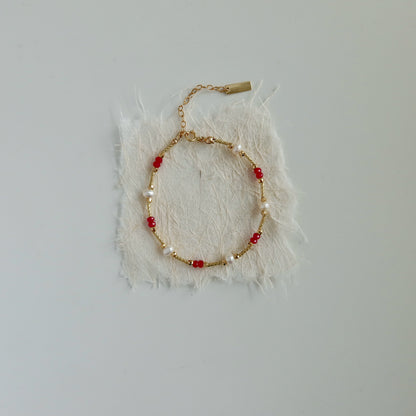 Ruby & Pearl Bracelets