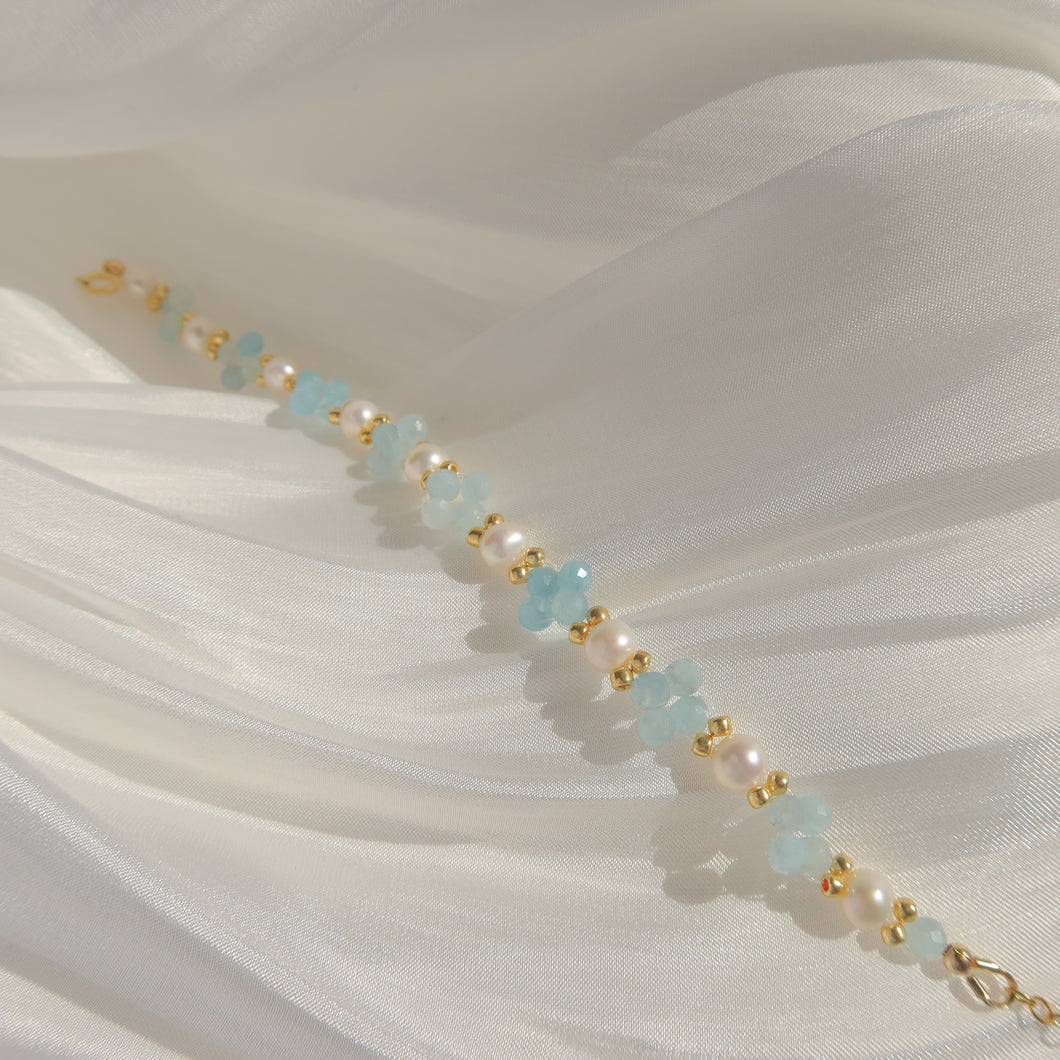 Aquamarine & Pearl Bracelets