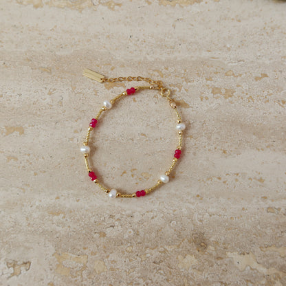 Ruby & Pearl Bracelets