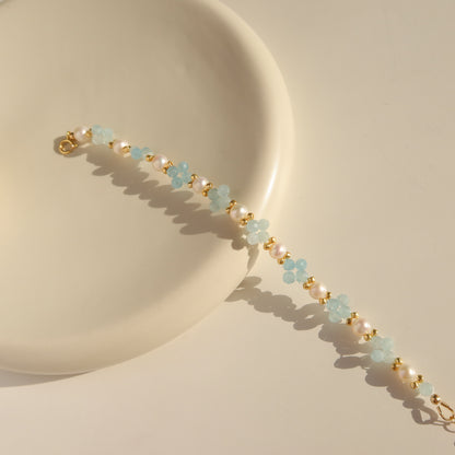 Aquamarine & Pearl Bracelets