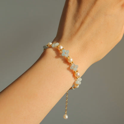 Aquamarine & Pearl Bracelets