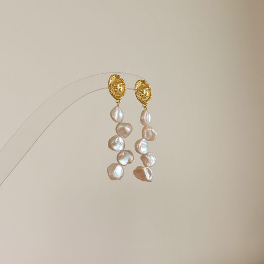 Dahlia Keshi Pearl Dangle Earrings