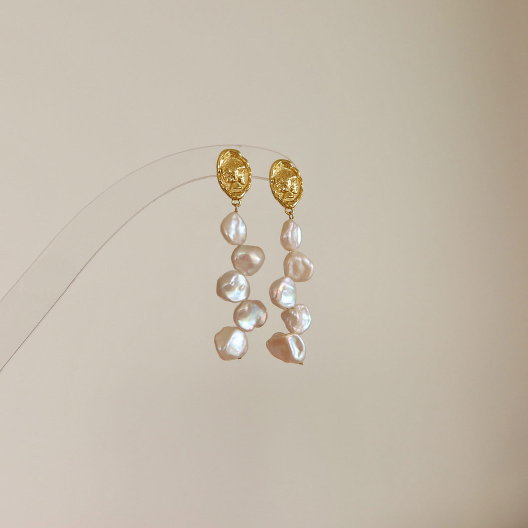 Dahlia Keshi Pearl Dangle Earrings