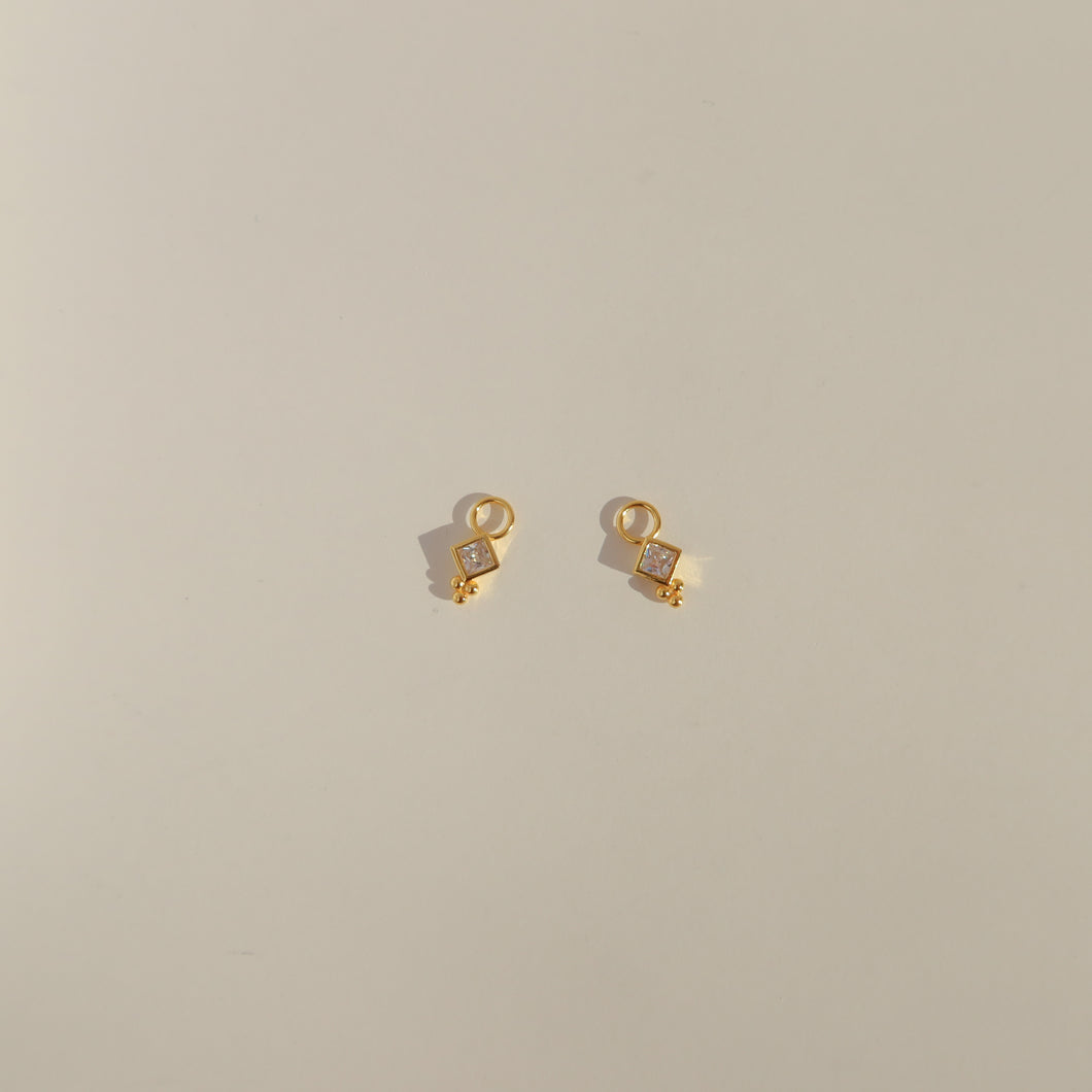 Crystal Cube Earring Charms (Single)