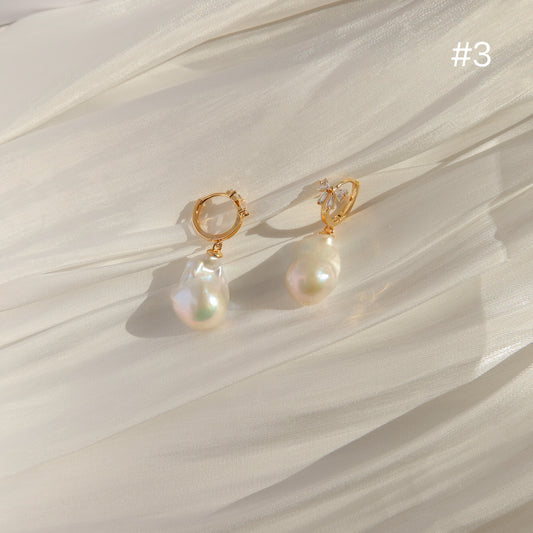 Baroque Pearl Earring Hoops / One Of A Kind