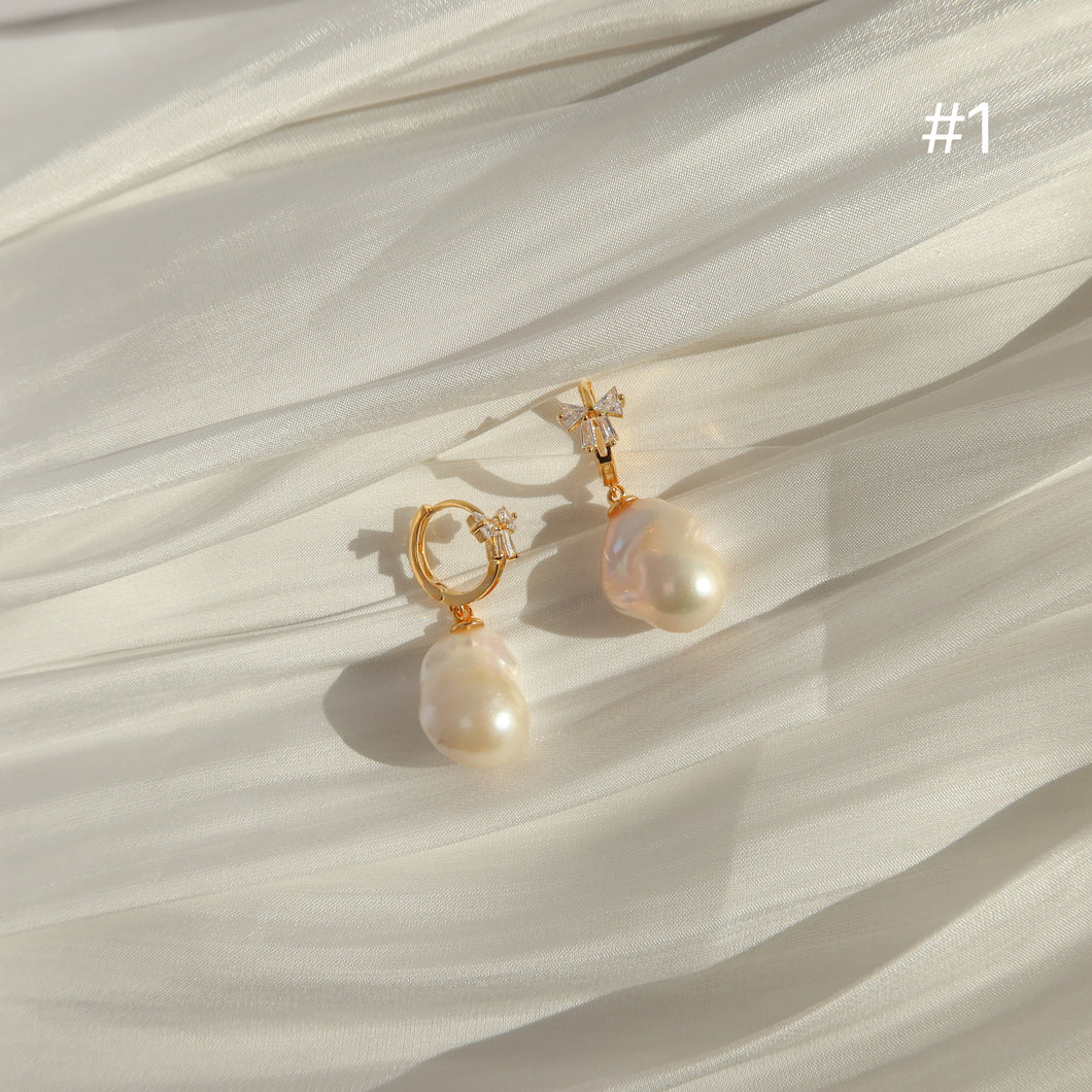 Baroque Pearl Earring Hoops / One Of A Kind