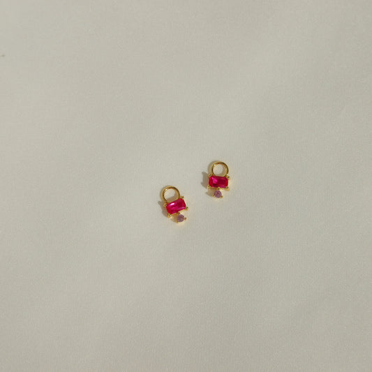 Ruby Earring Charms (Single)