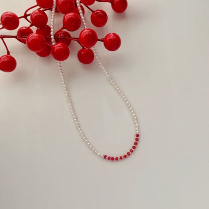 Sarina Ruby & Pearl Necklaces