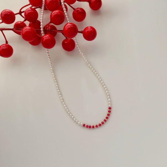 Sarina Ruby & Pearl Necklaces