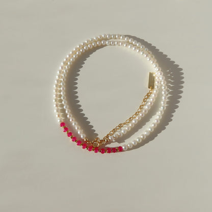 Sarina Ruby & Pearl Necklaces