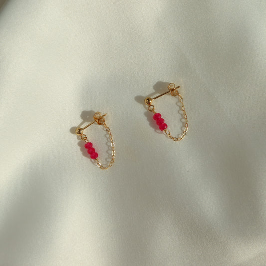 Ruby Chain Earrings