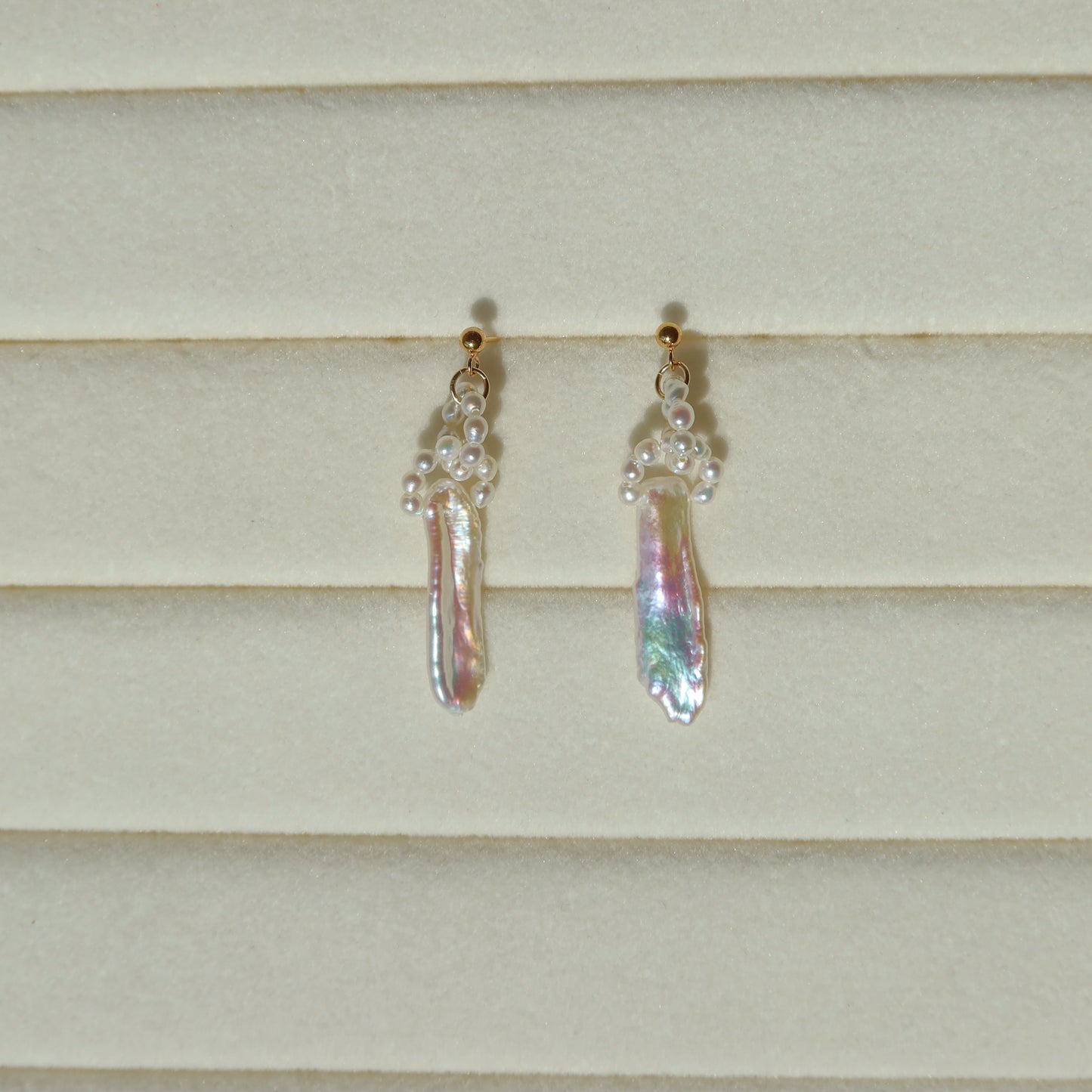 Biwa Pearl Dangle Earrings