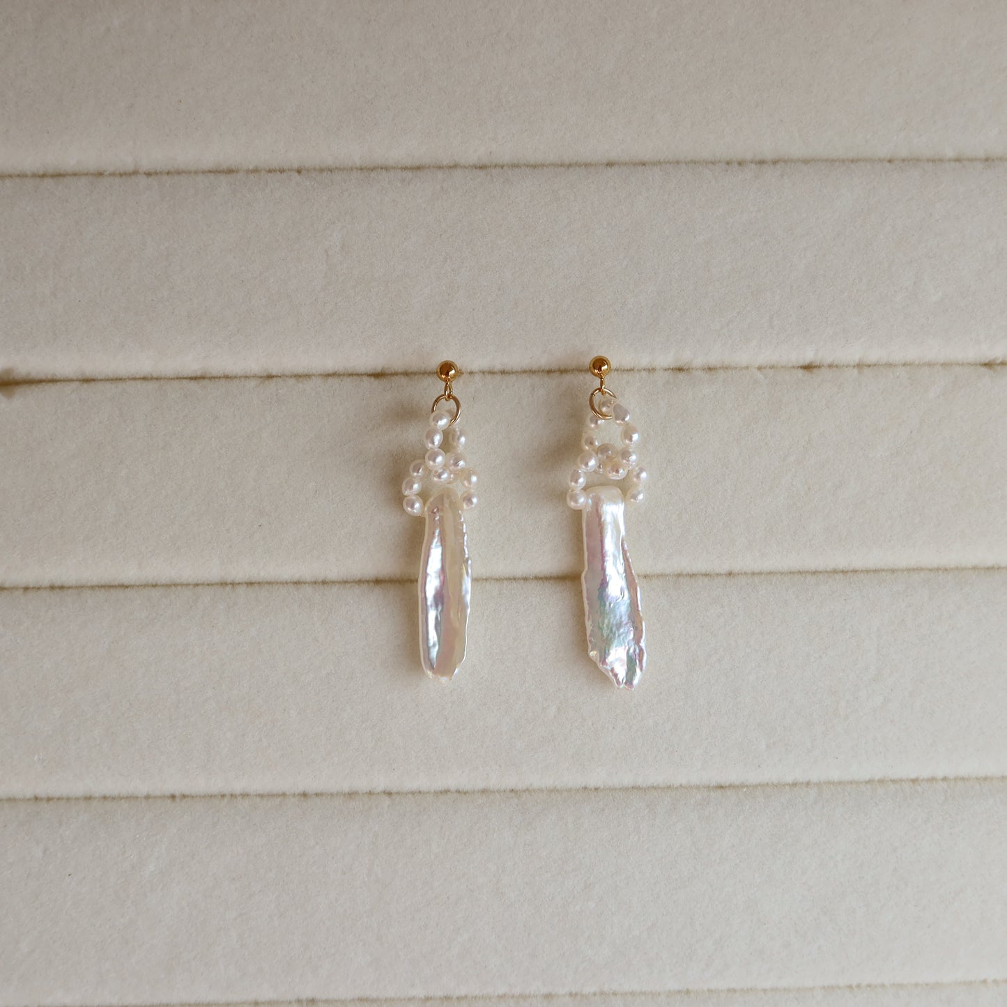 Biwa Pearl Dangle Earrings