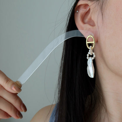 Biwa Pearl Dangle Earrings