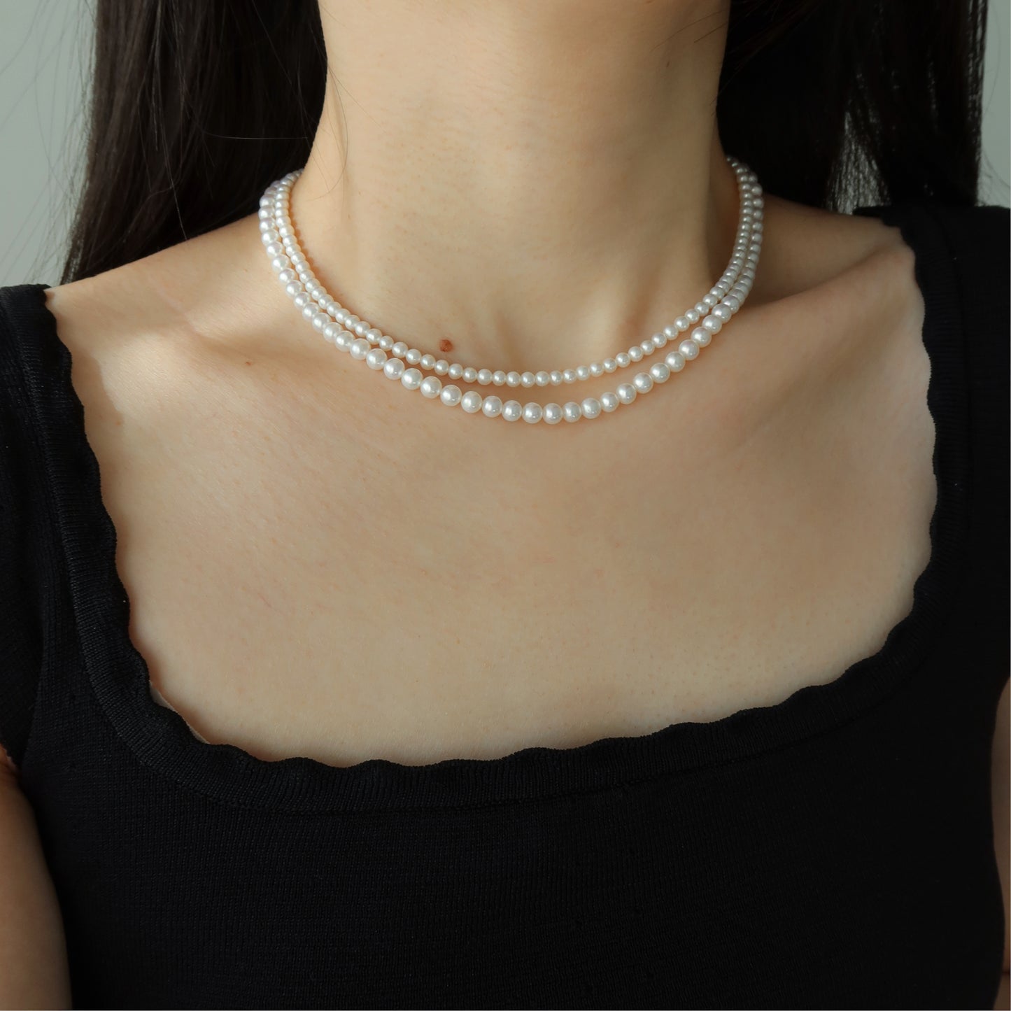 Double Strand Pearl Necklaces