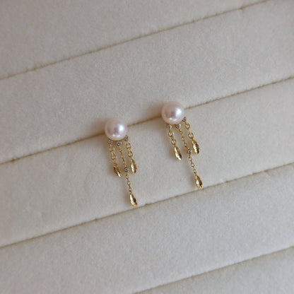 蛇形链上漂浮珍珠项链