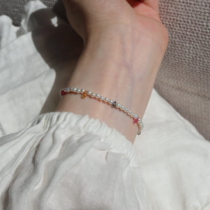 Confetti Sapphire Pearl Bracelet