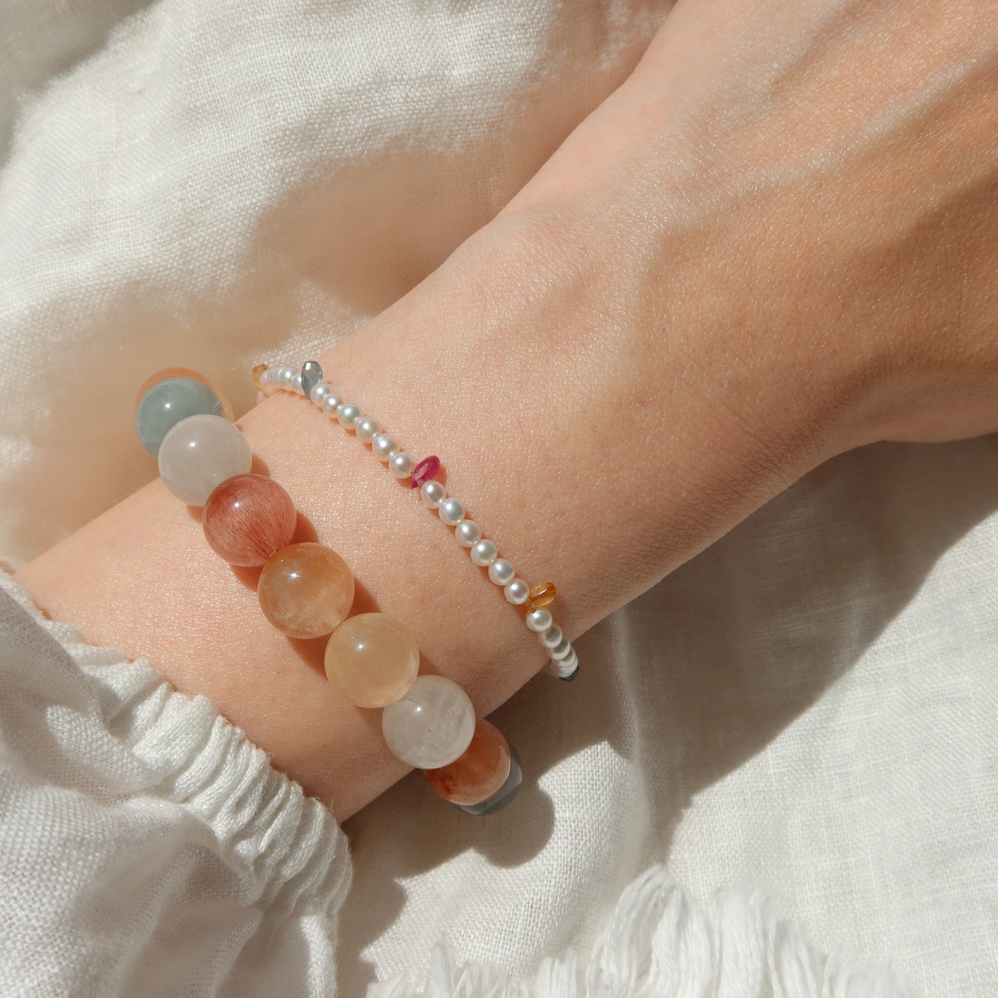 Confetti Sapphire Pearl Bracelet