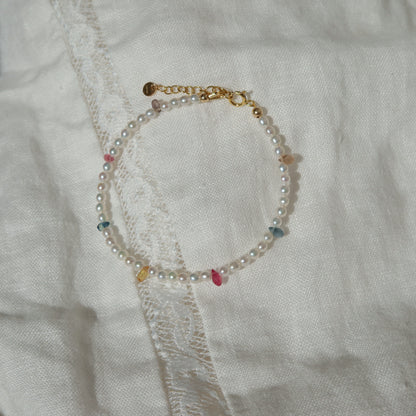 Confetti Sapphire Pearl Bracelet