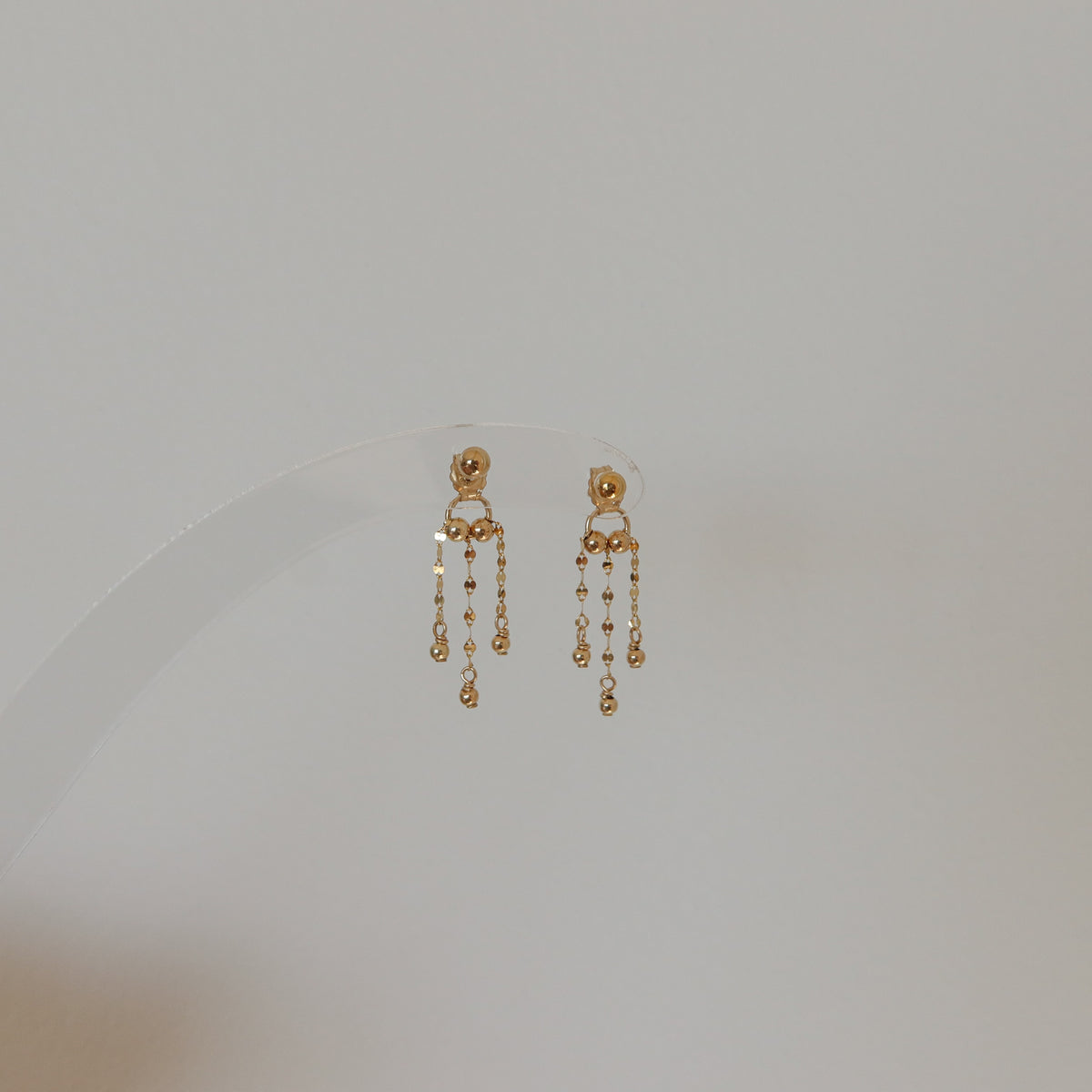 Gold Beaded Chandelier Earrings