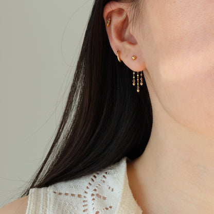 Gold Beaded Chandelier Earrings