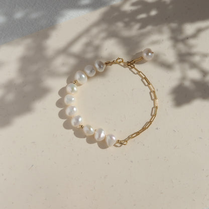 Mabel Pearl and Link Bracelets