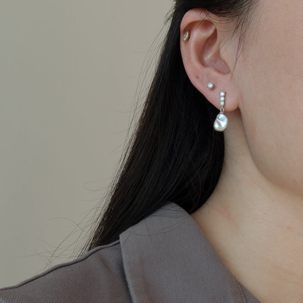 Moissanite Ear Studs