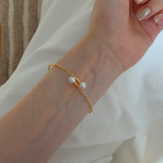 Quinn Double Pearl Bangle
