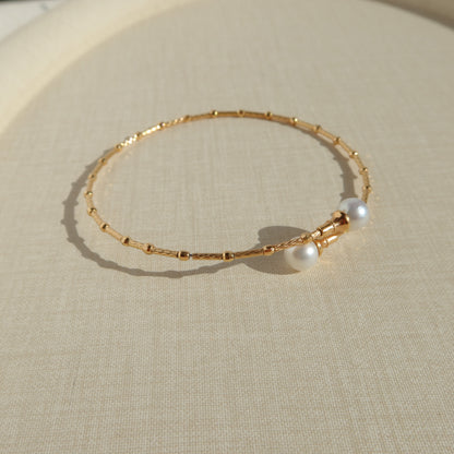 Quinn Double Pearl Bangle