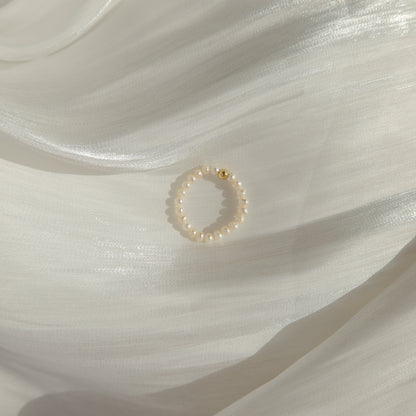 Pearl Beaded Ring (18K Gold)
