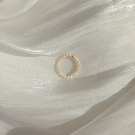 Pearl Beaded Ring (18K Gold)