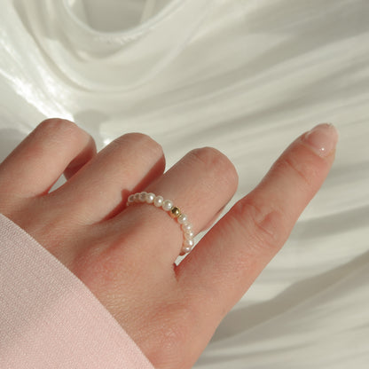 Pearl Beaded Ring (18K Gold)